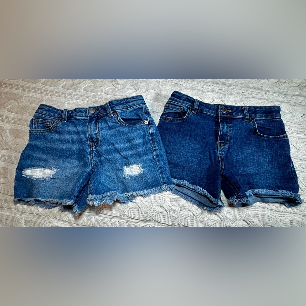 Lot of 2 Kid’s Cat & Jack Denim Shorts Size 10/12 #1308
